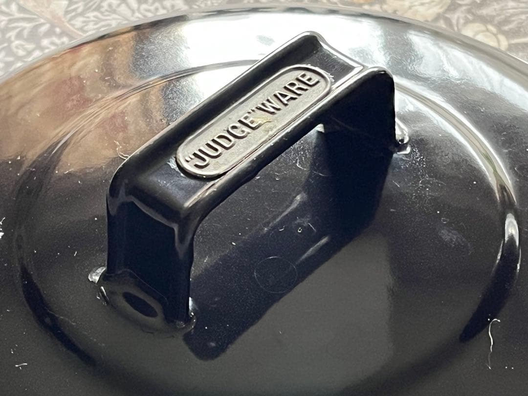 イギリス　アンティーク　JUDGE WARE ホーロー　ソースパン　鍋　エナメル