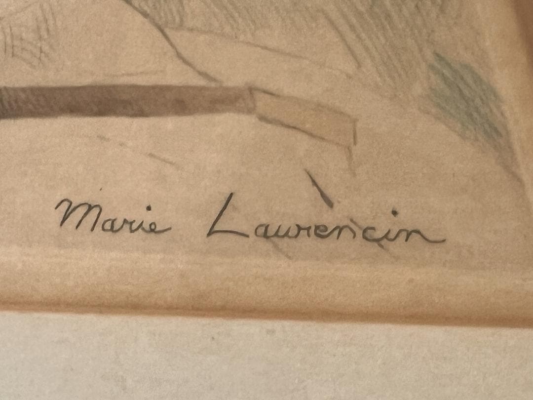 マリー・ローランサン（1883-1956）のオリジナル・エッチング 一部彩色有