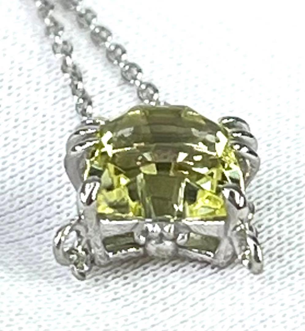 宝石ルース 『限定品！ネコちゃんネックレス！』天然レモンクォーツ　チェーン付