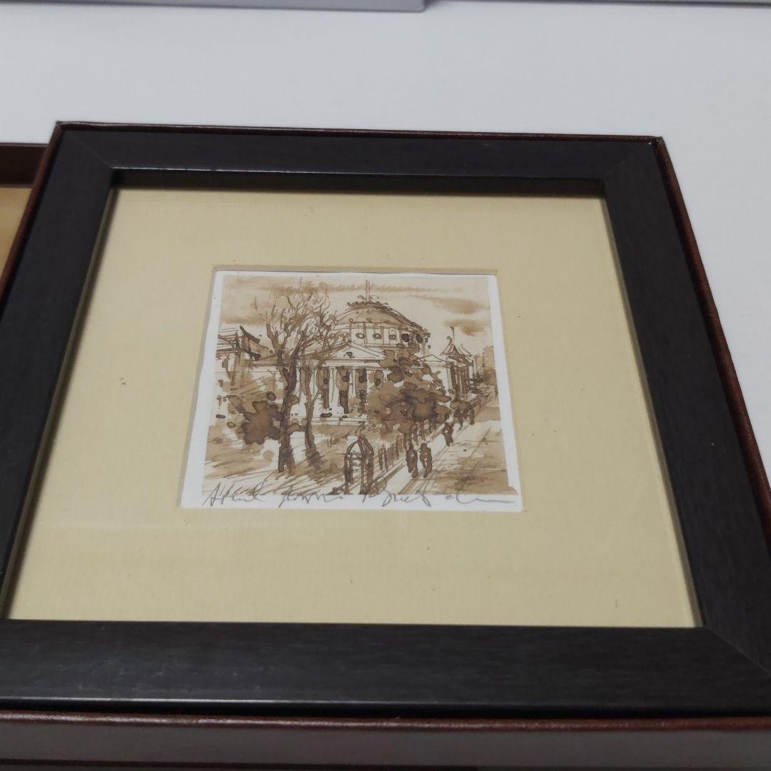 ルーマニア 作家 手描き アート 絵画 ブカレスト アテネ音楽堂 サイン入り