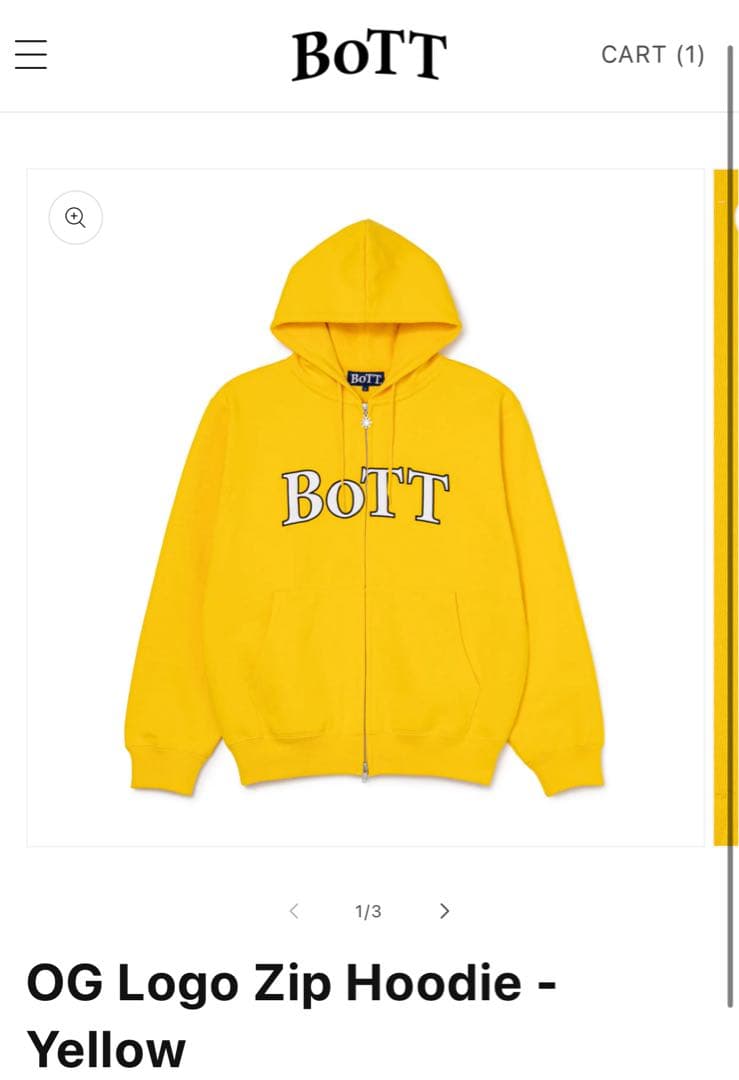 BOTT ジップパーカー