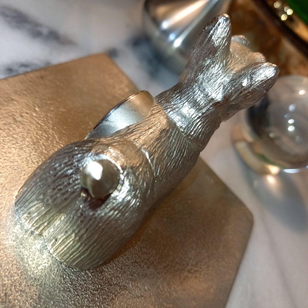 TIMEX　レア　置時計　スコティッシュテリア　ピューター　オブジェ　シルバー