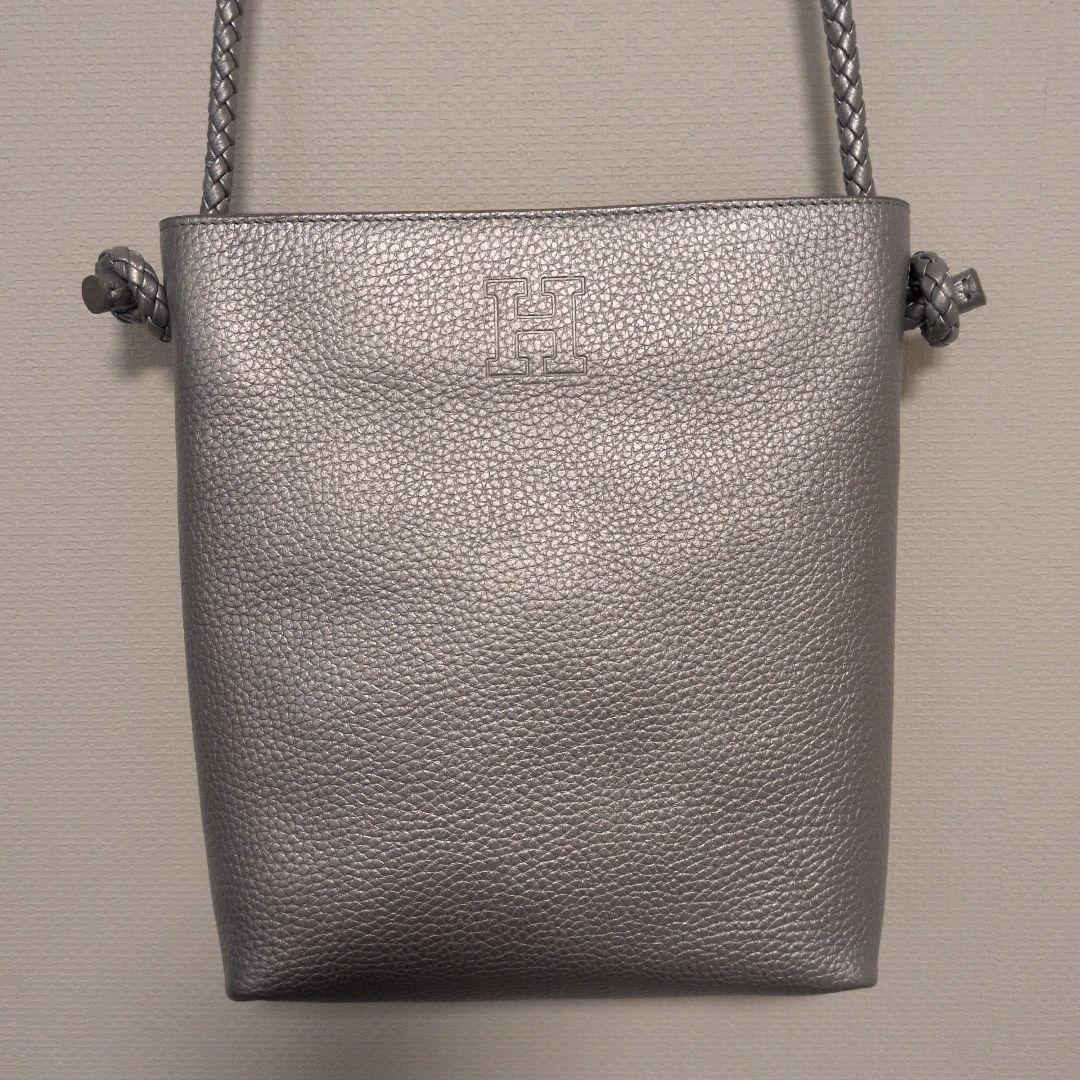 【ヒロフ】チェスタ・ レザー ショルダーバッグS 2WAY シルバー