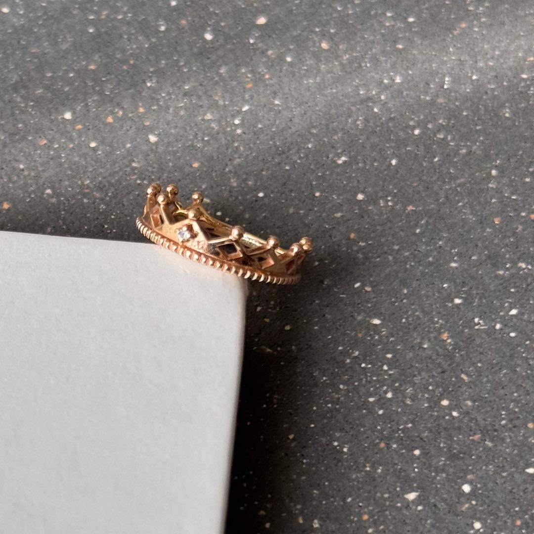 NOJESS ノジェス　K10 リング　クラウンピンキー　ダイヤモンド　7号