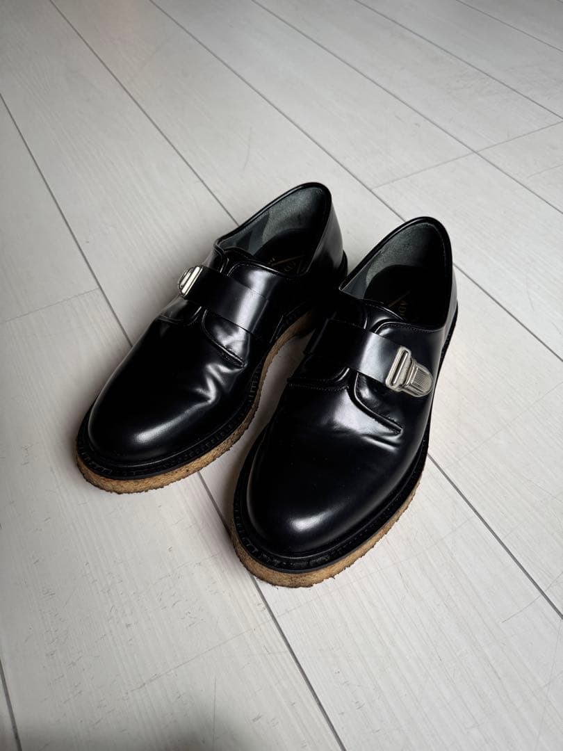 ADIEU PARIS ラウンドバックル ダービーシューズ ブラック