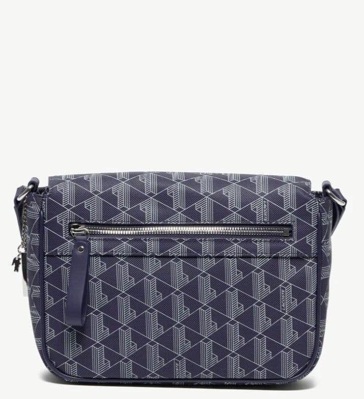 ラコステ ショルダーバッグ ネイビー モノグラム柄/使用回数少ない美品