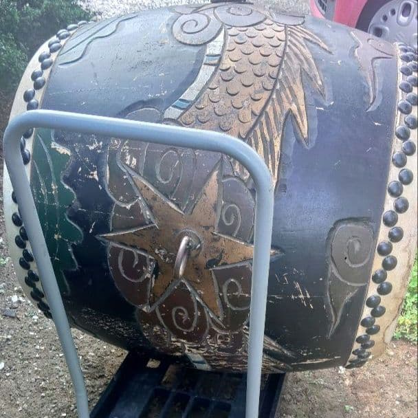 和太鼓　龍　彫刻　大型　直径約60cm　大太鼓
