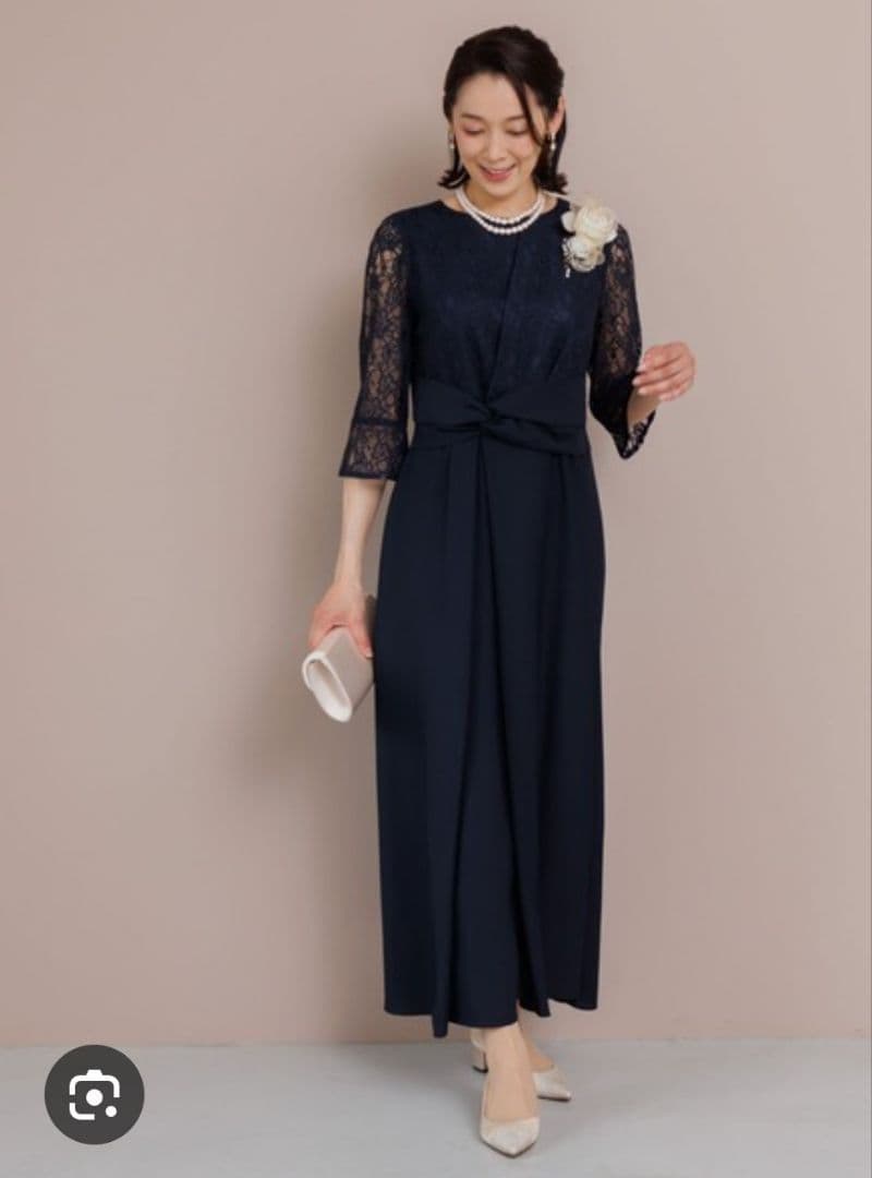 【新品·未使用】form formaウエストクロスレースロングドレス