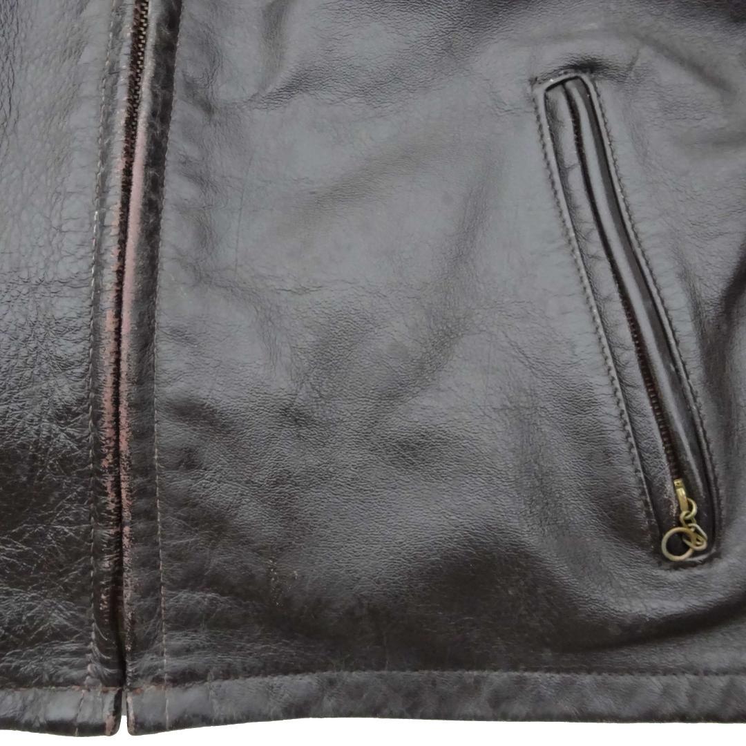 希少Schott ショット652H馬革ホースハイドライダーストラッカー襟付き42