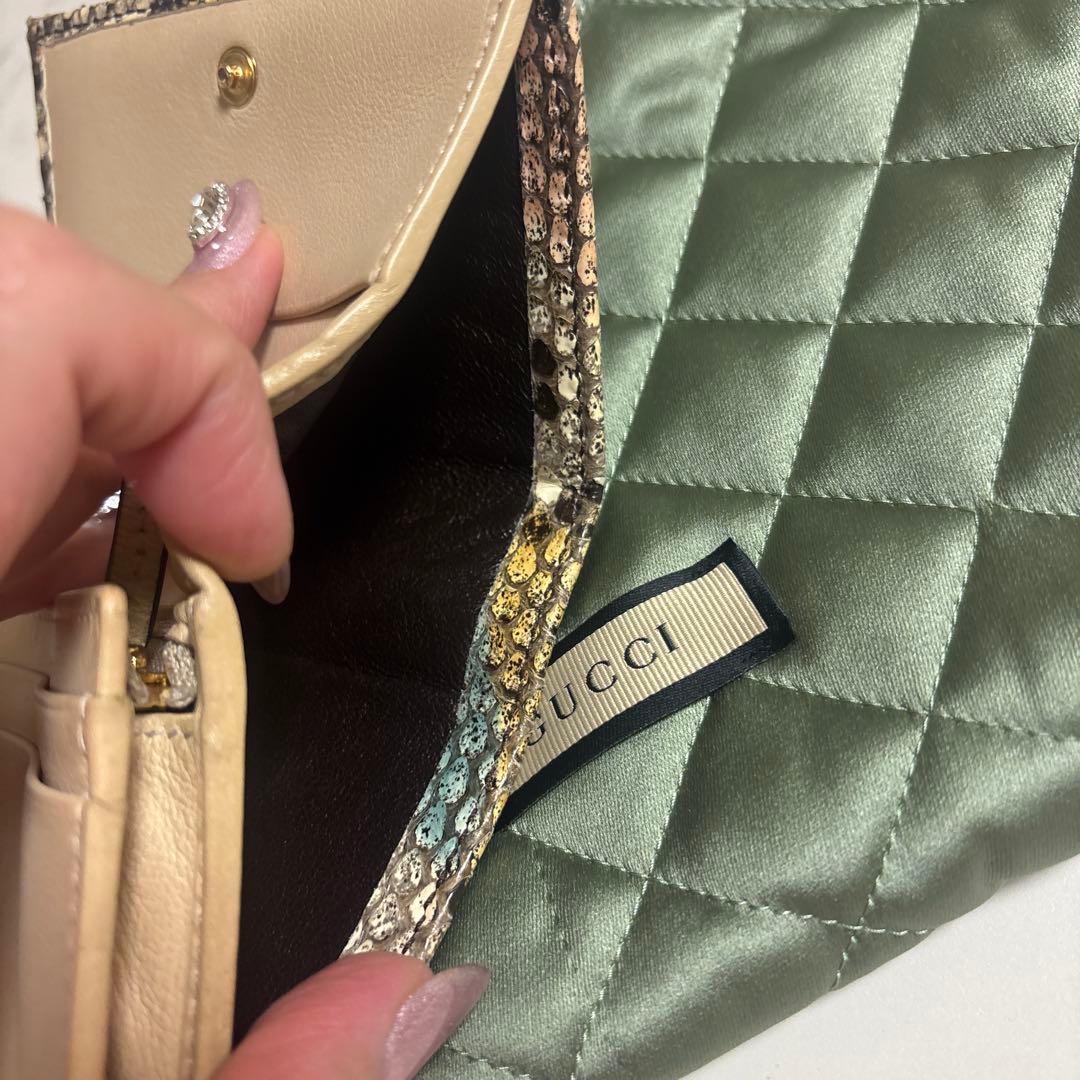 GUCCI GGマーモント パイソン 二つ折り財布