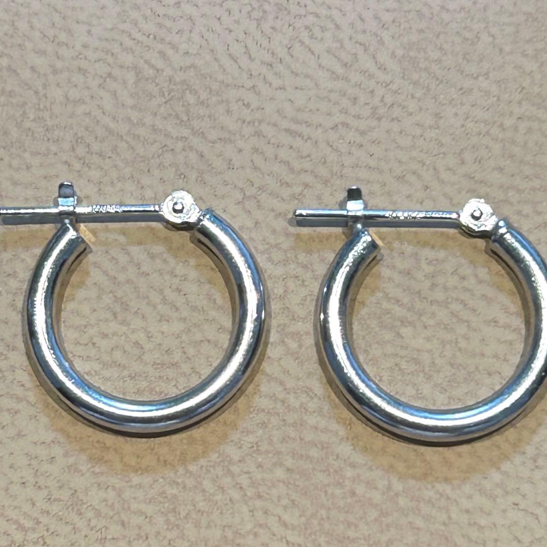 ネ*コ様 k14 フープピアス　k14wg ホワイトゴールド