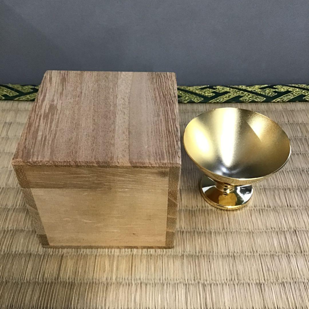骨董品　酒器　名古屋市　区政協力委員　24KGP 金杯　栞　共箱　S1052KP
