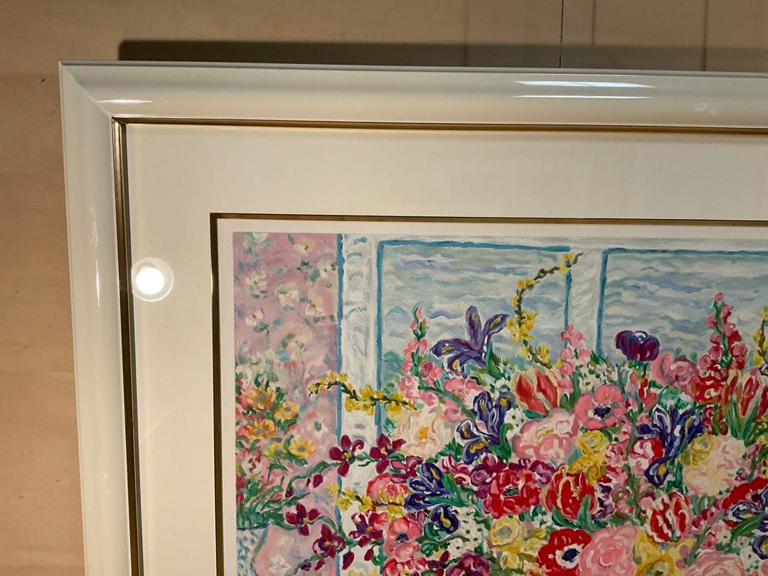 レスリー・セイヤー「グリーンウイッカーズチェア」シルクスクリーン　直筆サイン有り