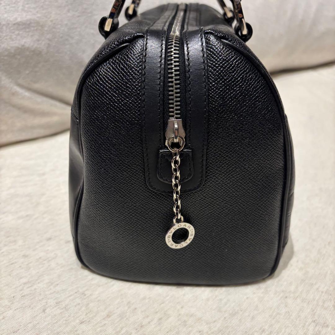 ブルガリ　ミニボストンバッグ　ハンドバッグ　ブラック　黒　ブルー　水色