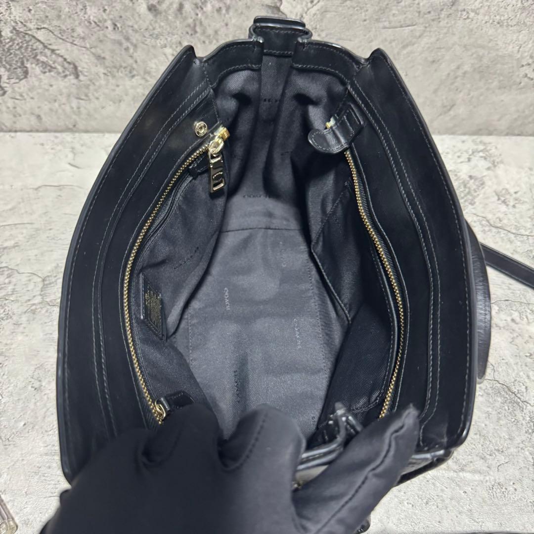 未使用級✨️コーチ 2way ショルダーバッグ スワッガー レザー シボ革 黒