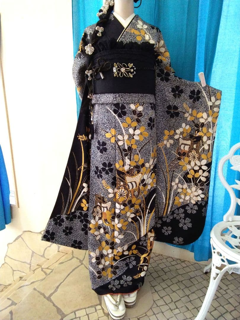 振袖フルセット、正絹振袖成人式、重ね衿、帯揚げ帯締め、西陣袋帯、襦袢、ガード加工