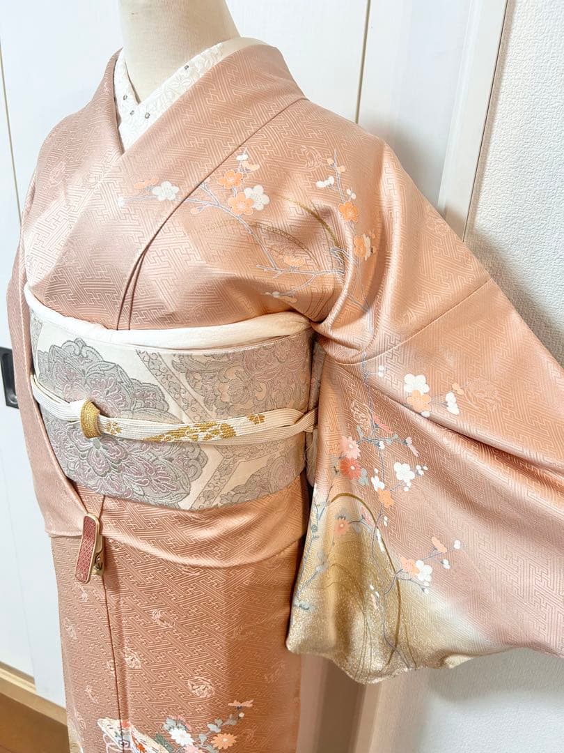 美品　裄丈長め　正絹訪問着　フルセット4点　卒業式　入学式　七五三　お宮参り