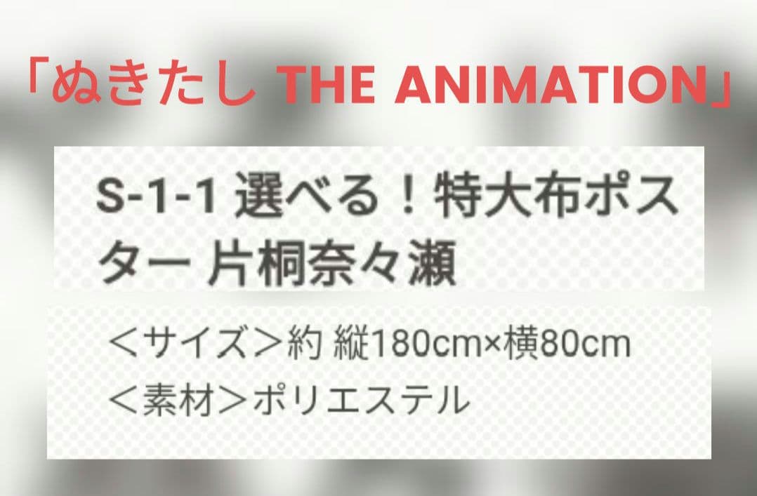 ぬきたし くじ引き堂　S賞 特大布ポスター 片桐奈々瀬