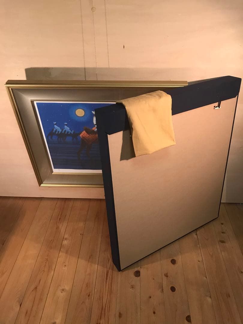 平山郁夫　「砂漠らくだ行」　リトグラフ　直筆サイン・落款・作品証明シール有り