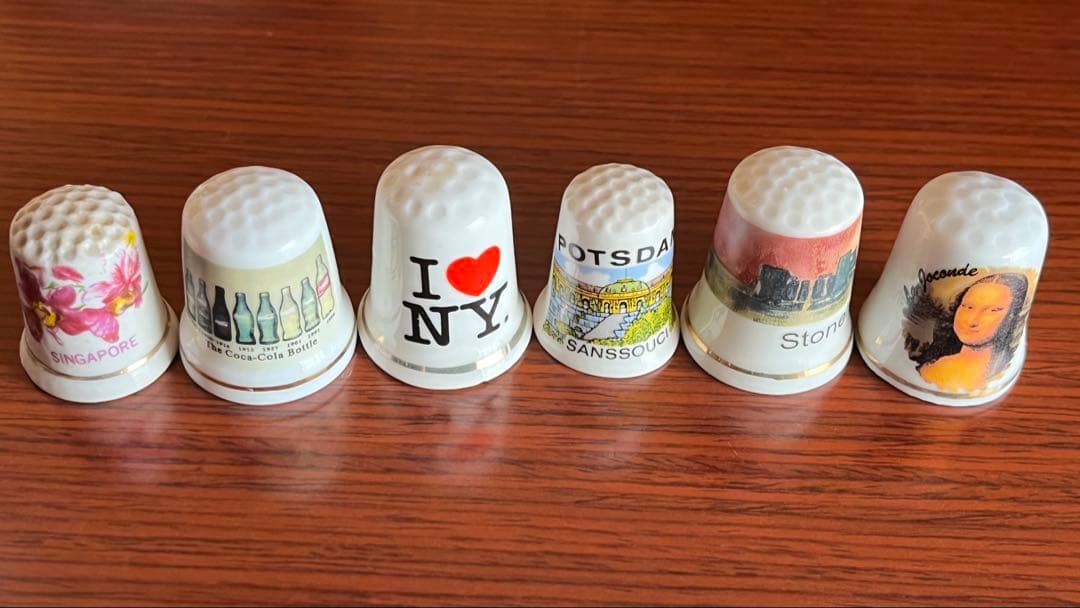 シンブル 指ぬき 19個 セット まとめ売り 陶器製 布製 海外 アンティーク