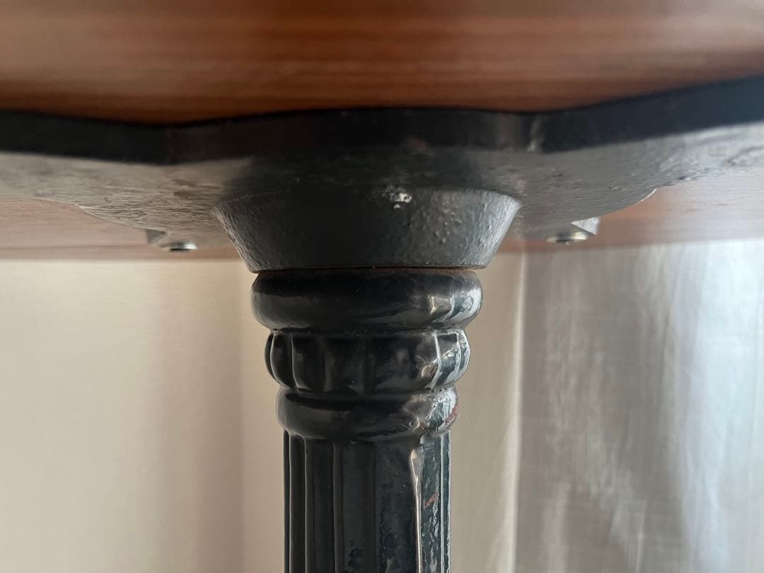 木製ラウンドテーブル アイアン脚 直径70cm アンティーク