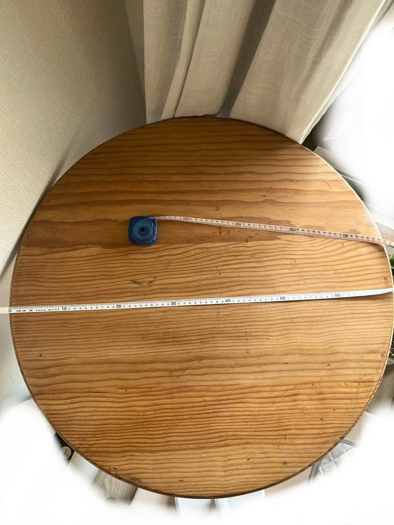 木製ラウンドテーブル アイアン脚 直径70cm アンティーク