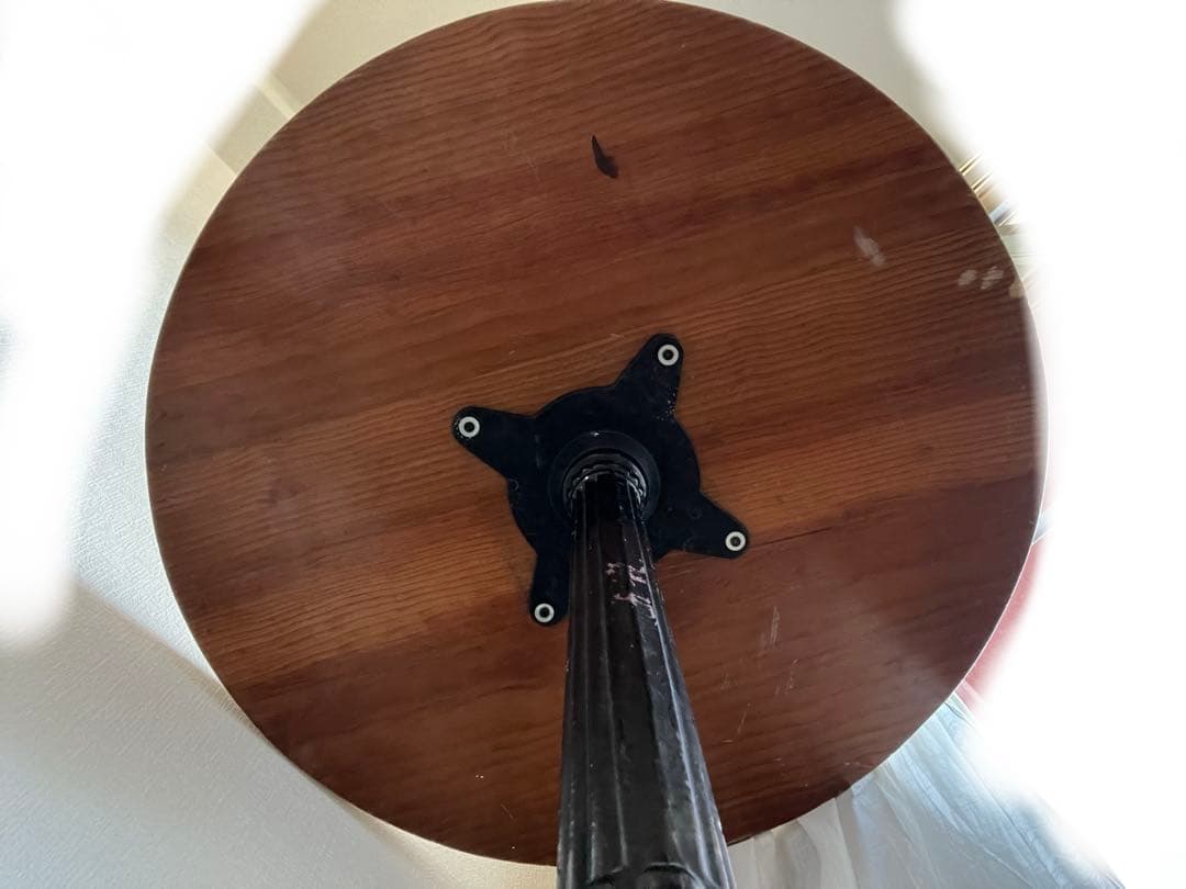 木製ラウンドテーブル アイアン脚 直径70cm アンティーク