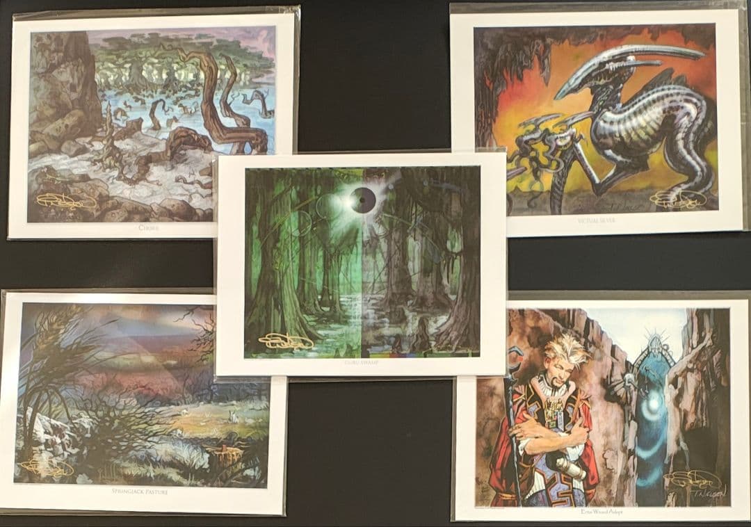 アートプリント　ニールセン氏の直筆サイン入り　 MTG グルランド等９枚セット