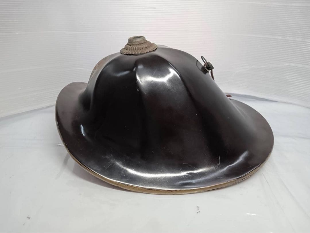 骨董　家紋入　陣笠　武士防具　漆塗　アンティーク　インテリア　置物