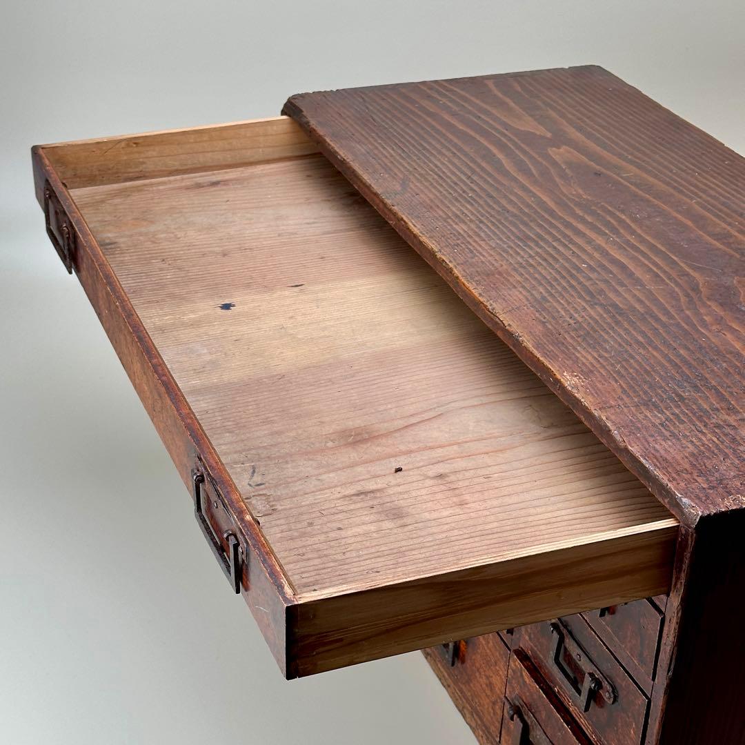 江戸期 欅(ケヤキ) 小引出し時代箪笥 7杯 アンティーク　骨董品　江戸時代