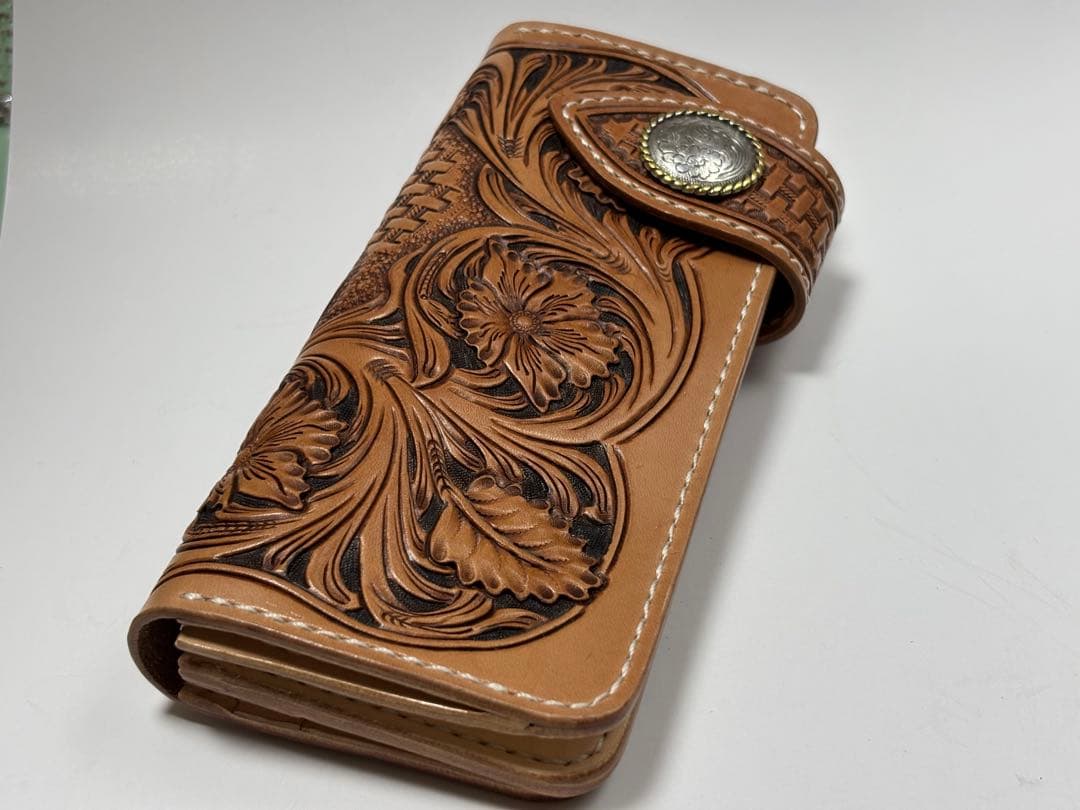 Roots rock 【年末セール】ロングウォレット　長財布　カービング