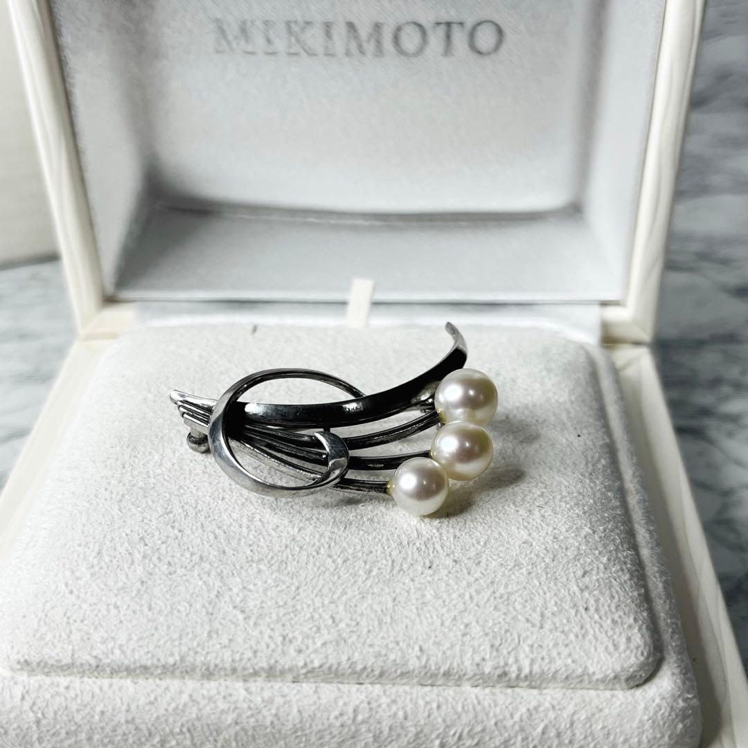 【美品✨】 MIKIMOTOブローチ フェザーモチーフ アコヤ真珠