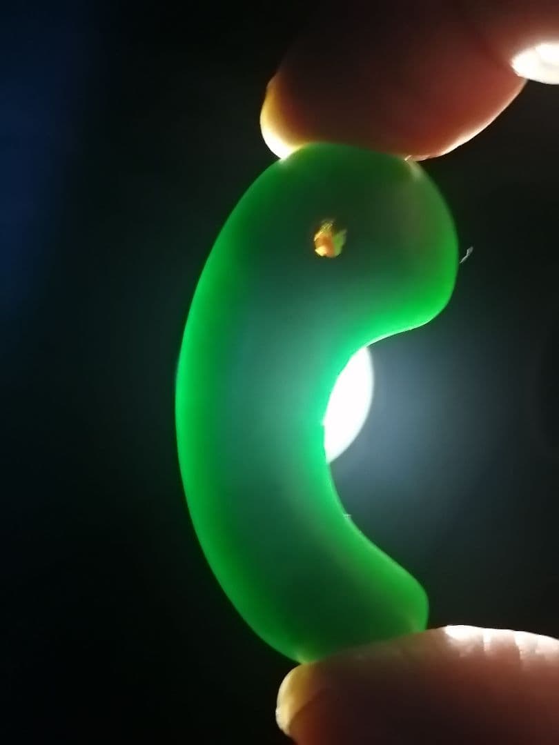 ★古墳期『糸魚川翡翠勾玉』出土品。5.20cm【超琅玕翡翠】最高峰の巨大勾玉です