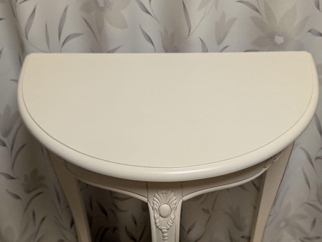 猫脚　半円形　コンソール 　サイドテーブル　2段　花台