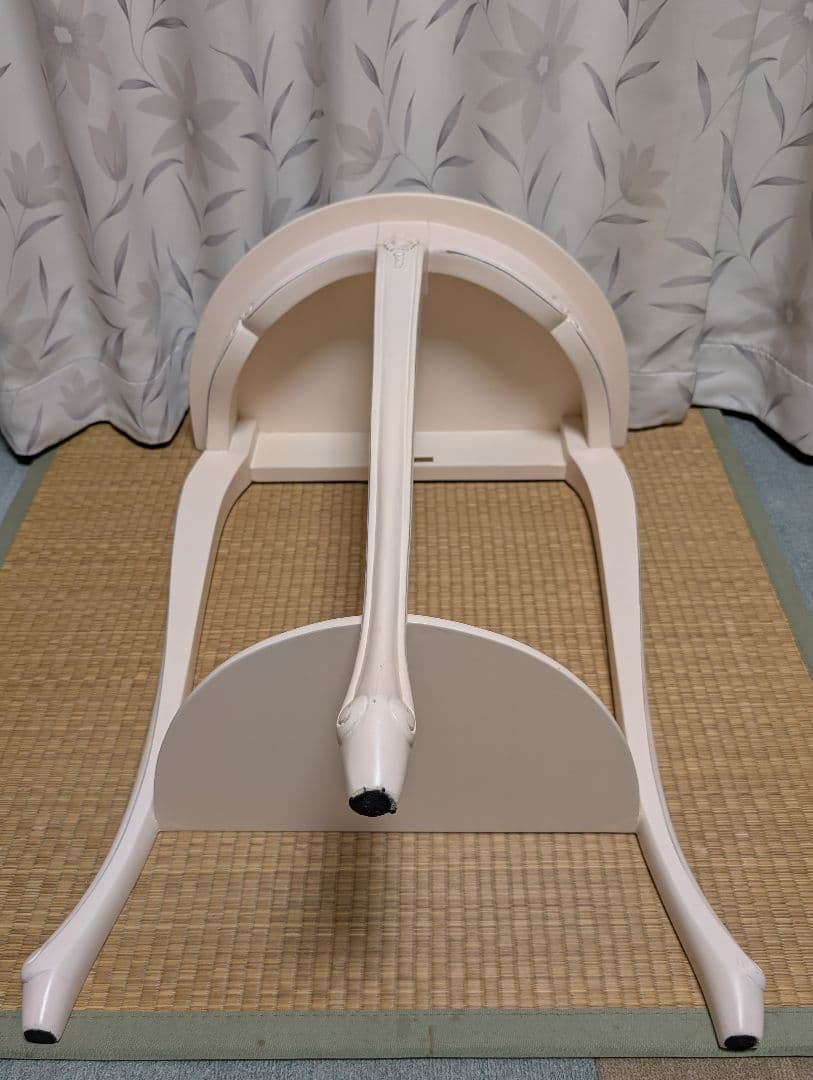 猫脚　半円形　コンソール 　サイドテーブル　2段　花台