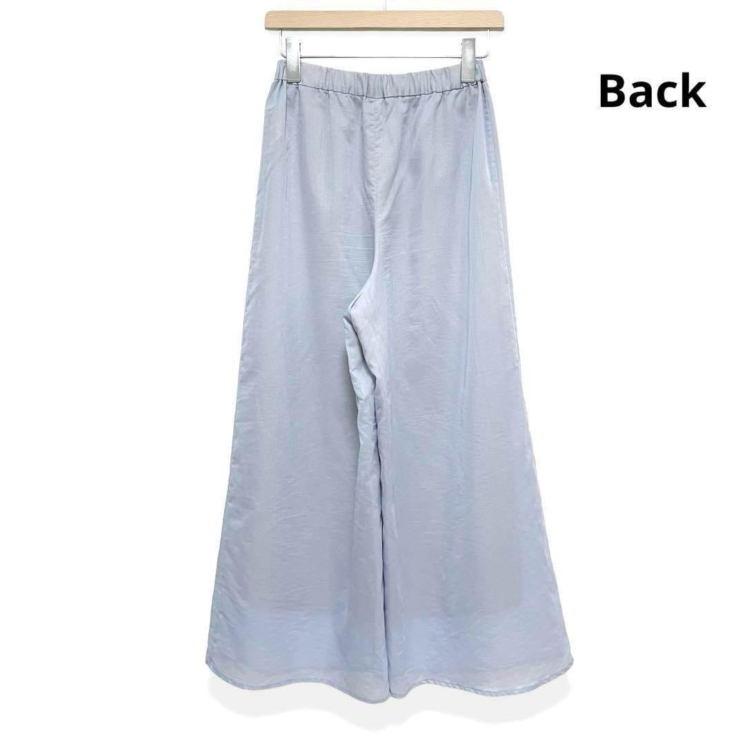 美品 FRAMeWORK シアーローンワイドイージーパンツ ゆったり ブルー