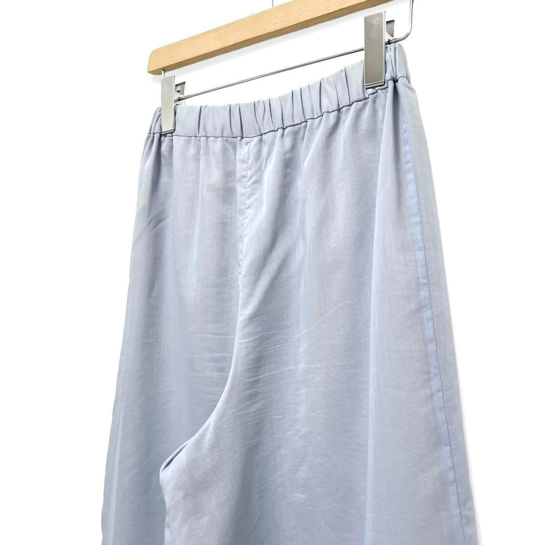 美品 FRAMeWORK シアーローンワイドイージーパンツ ゆったり ブルー