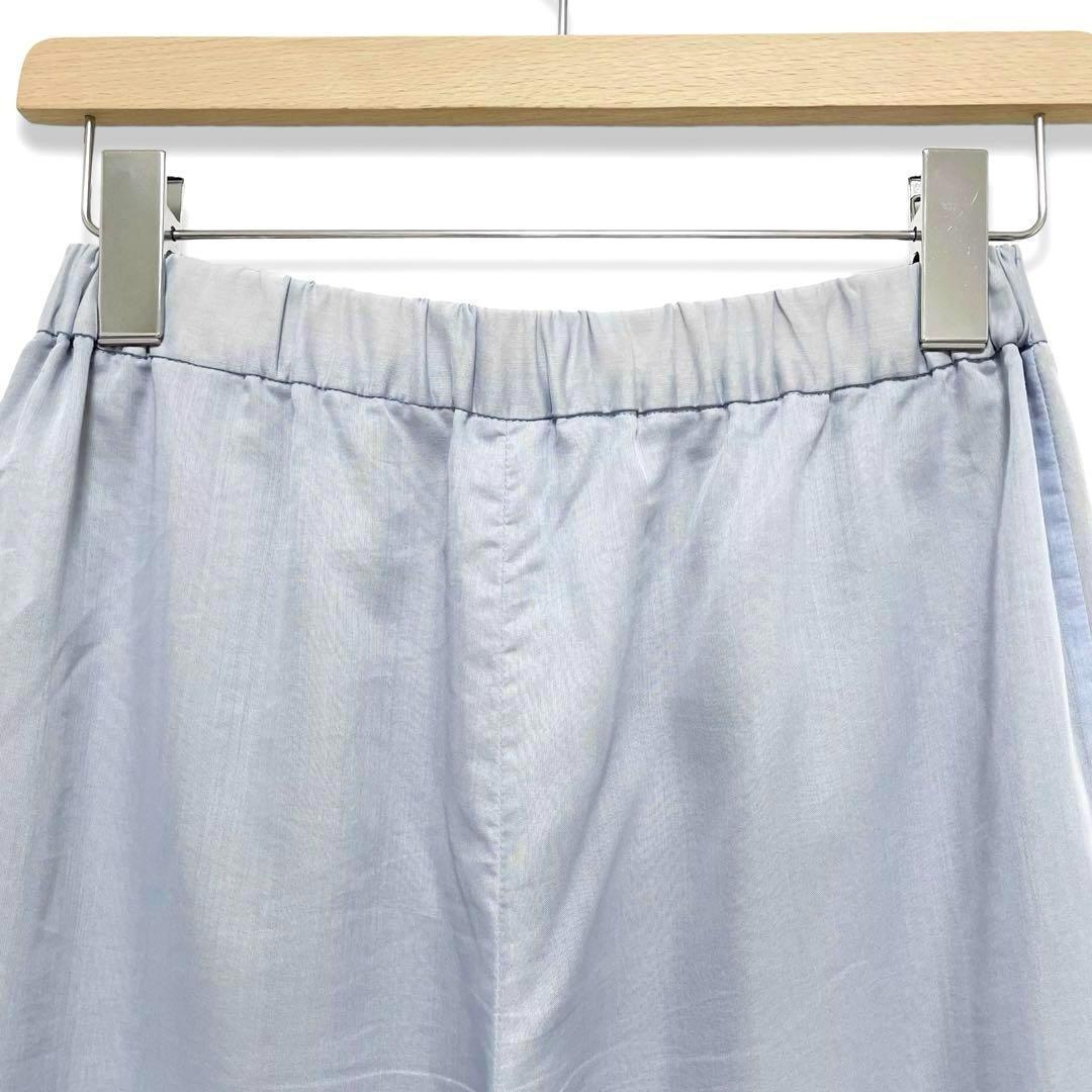 美品 FRAMeWORK シアーローンワイドイージーパンツ ゆったり ブルー