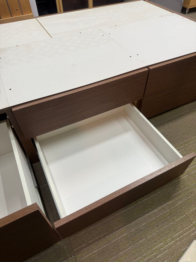 【美品】ニトリ　シングルベッドフレーム　ジオ チェスト40J MBR 板下収納