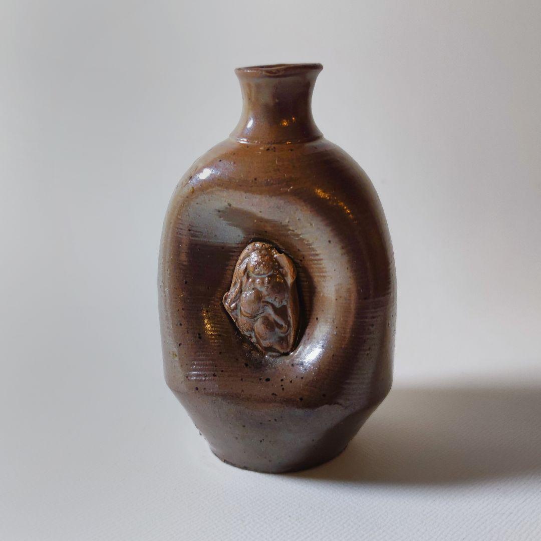 古丹波　栗皮釉へそ利き徳利