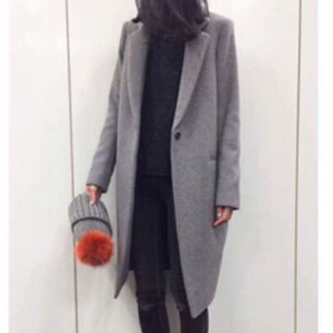【良品】ENFOLD エンフォルド ライトメルトン テーラーコート　グレー　38