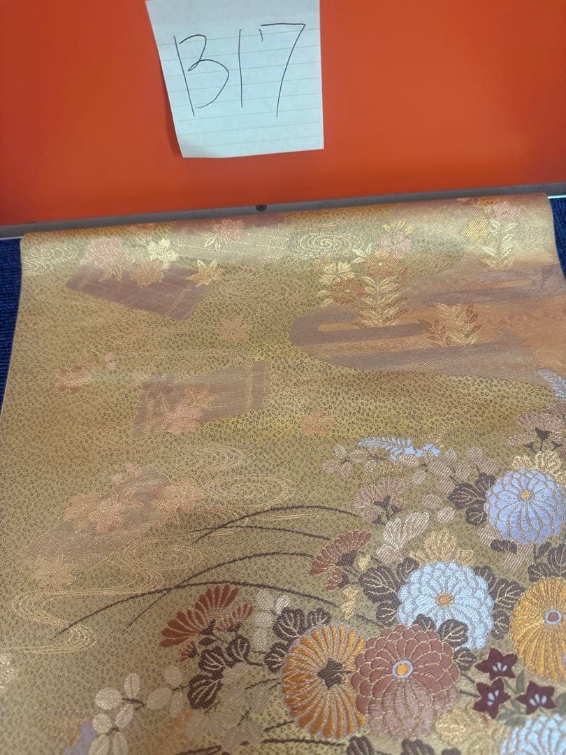 2672袋帯 古代彫金紋 西陣織 金糸　高級上質上品　約440cm 未使用