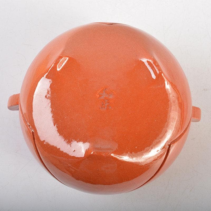 茶道具　京焼　川崎和楽作　赤楽　三足香炉　共布共箱　V　6823