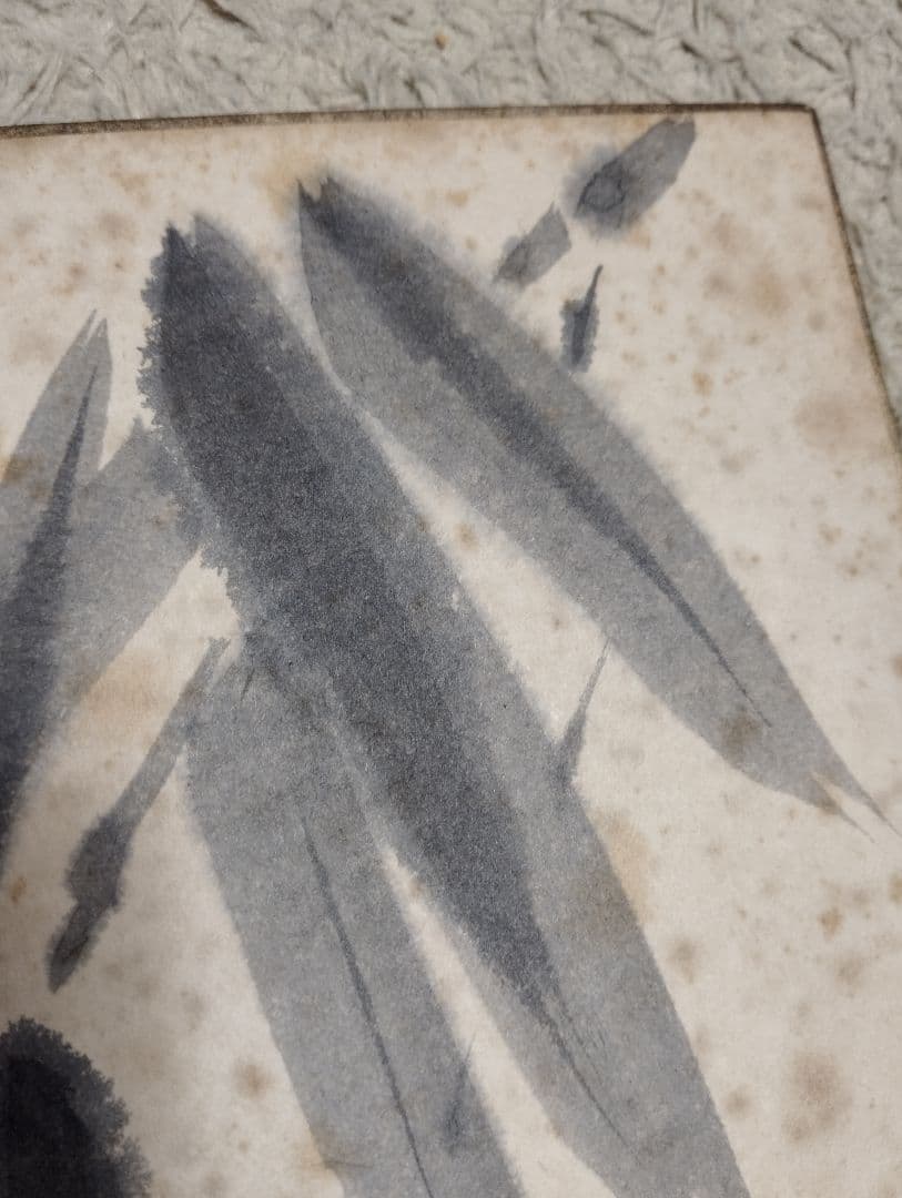 柿本市郎　加賀友禅作家　本人が描いたサイン入り色紙　真作　汚れ傷あり