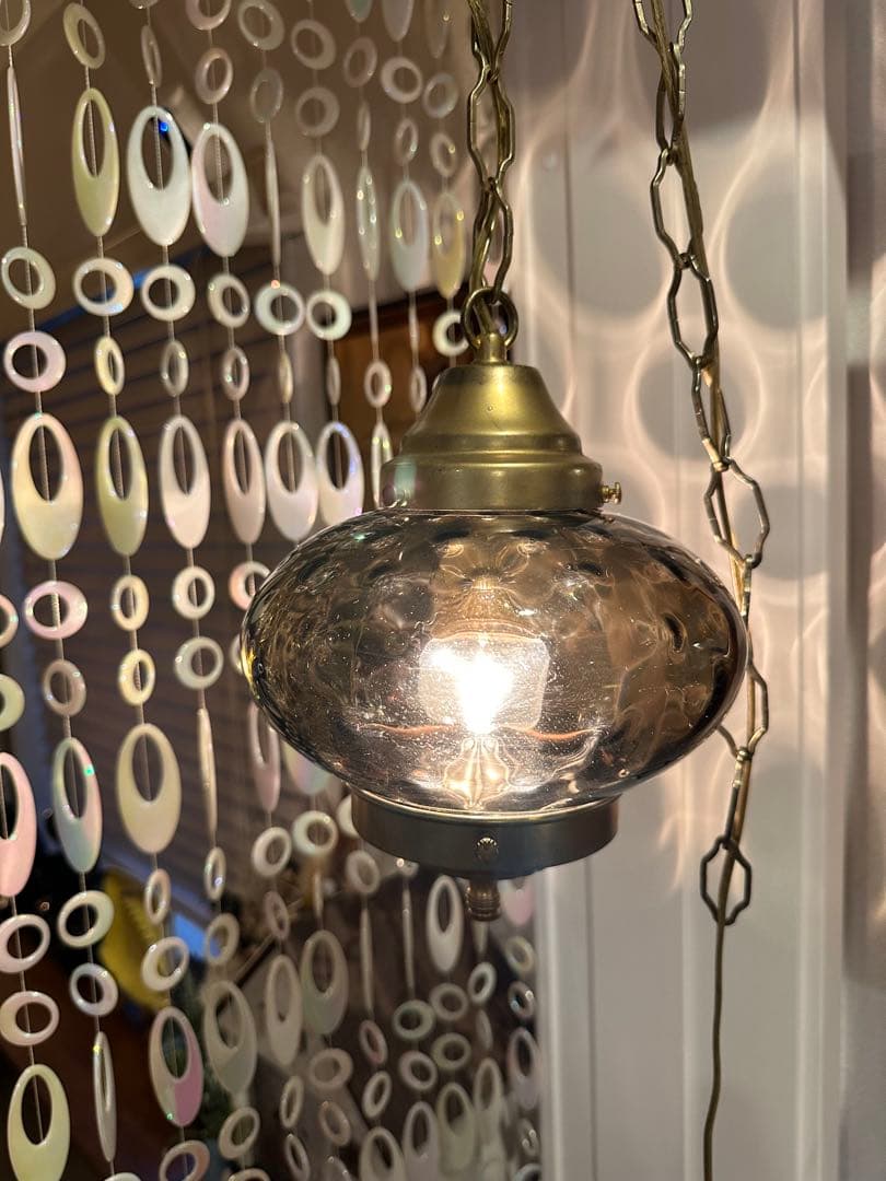 アメリカ製　1950s ヴィンテージ　ブラウンガラス　ランプ　ミッドセンチュリー