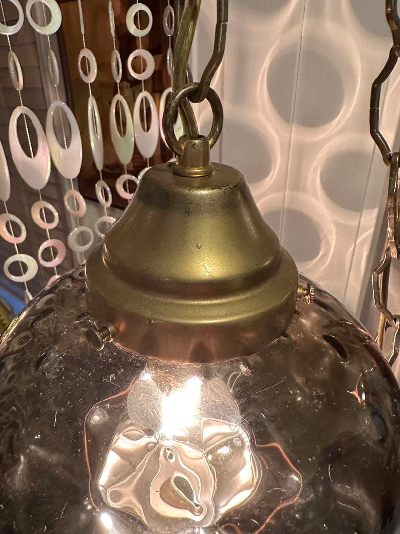 アメリカ製　1950s ヴィンテージ　ブラウンガラス　ランプ　ミッドセンチュリー