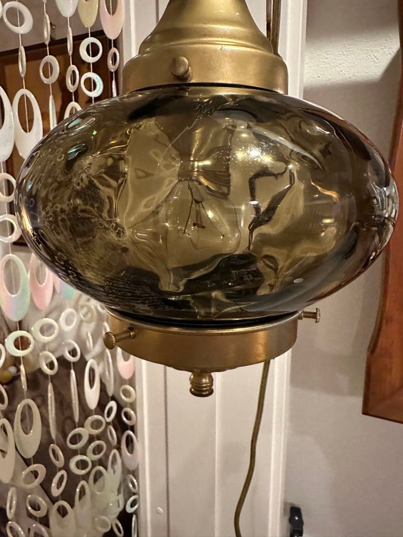 アメリカ製　1950s ヴィンテージ　ブラウンガラス　ランプ　ミッドセンチュリー