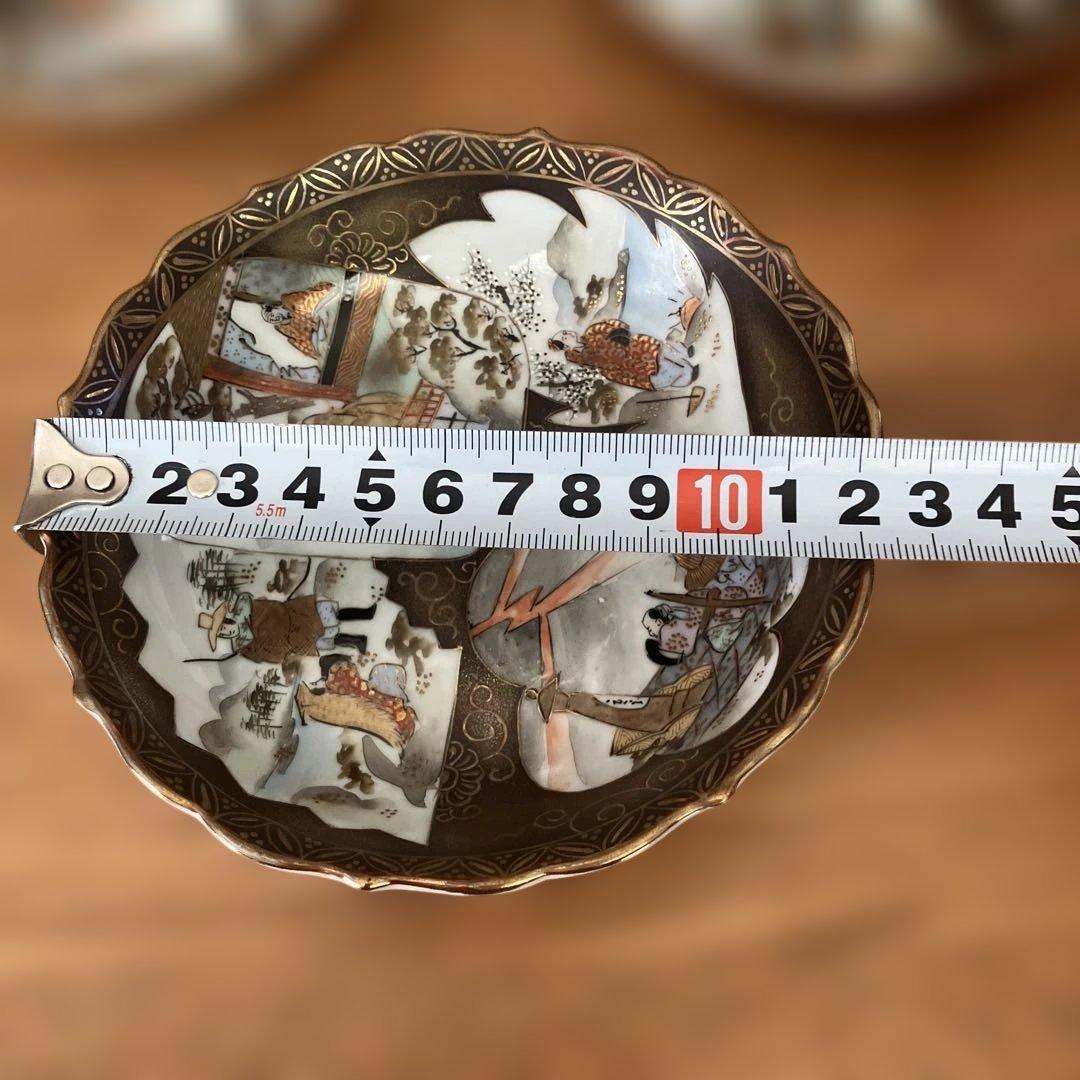 九谷焼　金彩赤絵人物文皿　7枚