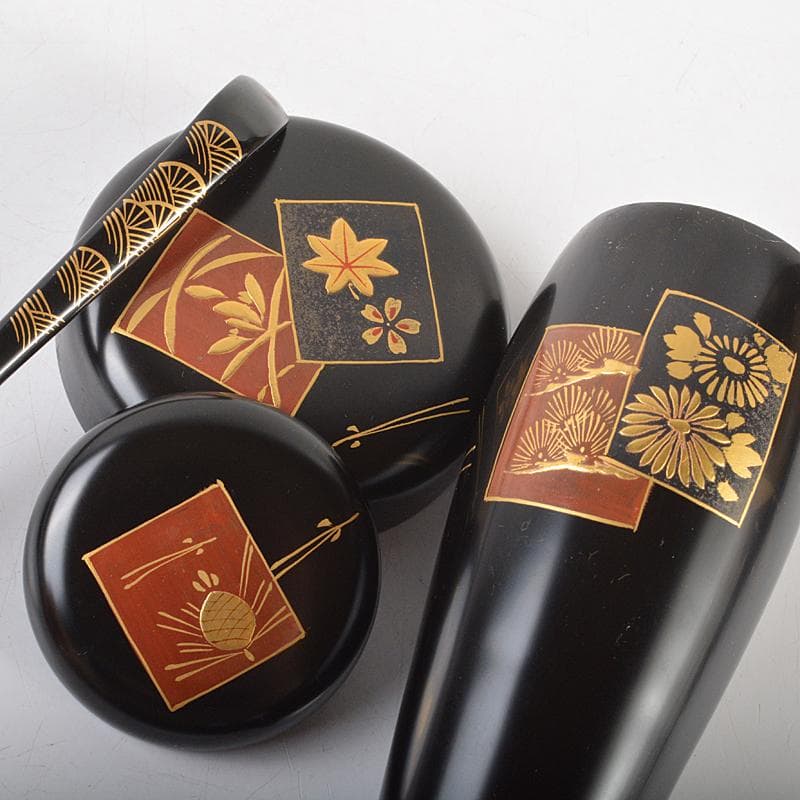 Sheryl京焼　中村秋峰造　茶碗　棗など　七点一式　仕覆付　VR7216