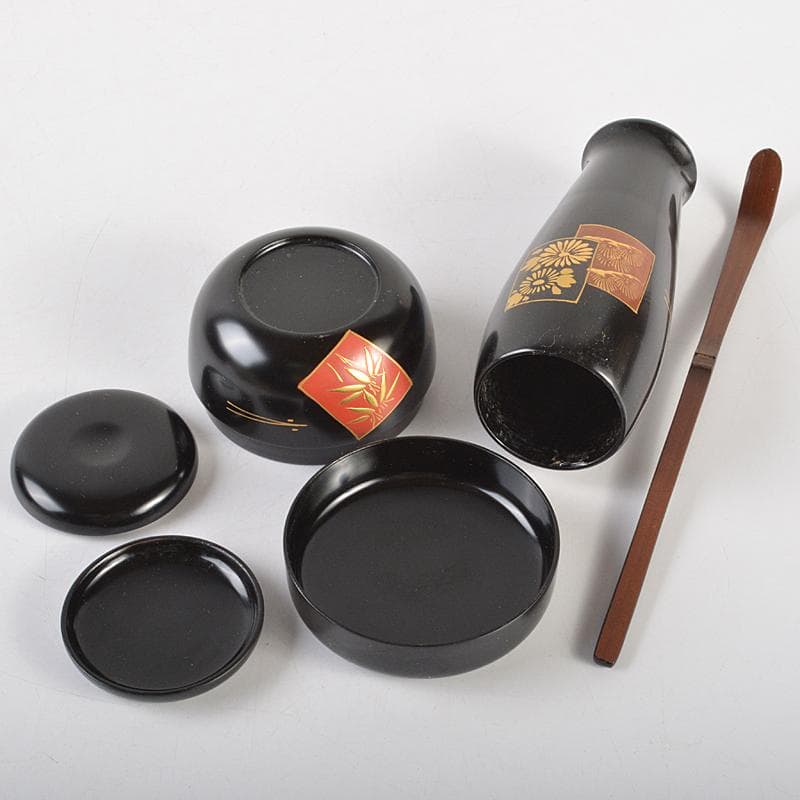 Sheryl京焼　中村秋峰造　茶碗　棗など　七点一式　仕覆付　VR7216